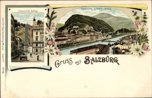 Litho Salzburg in Österreich, Elektrischer Aufzug, Panorama