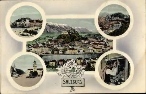 Ak Salzburg in Österreich, Gesamtansicht, Teilansichten