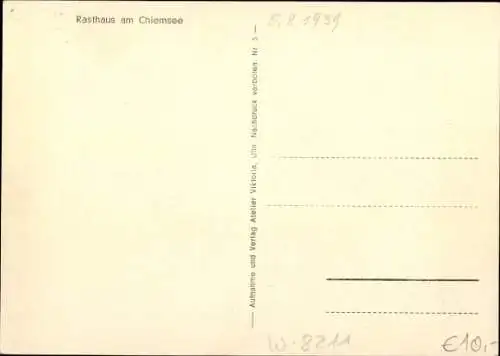 Ak Bernau am Chiemsee, Rasthaus am Chiemsee, Großer Speiseraum