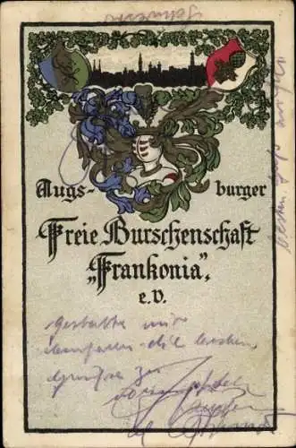 Studentika Ak Augsburg in Schwaben, Freie Burschenschaft Frankonia e.V., Wappen