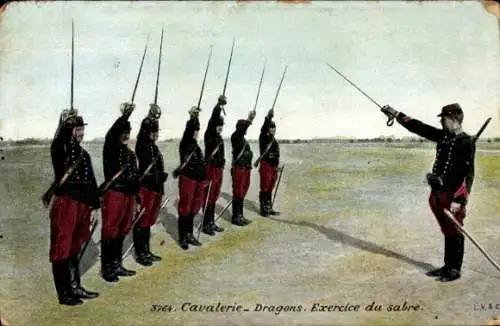 Ak Cavalerie, Dragons, Exercice du sabre, Dragoner