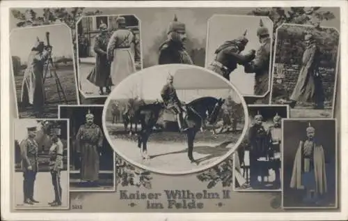 Ak Kaiser Wilhelm II. im Felde, Uniform, Pferd, Heerführer