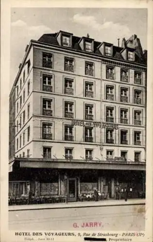 Ak Paris X, Rue de Strasbourg, Hotel des Voyageurs