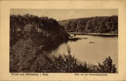 Ak Ińsko Nörenberg Pommern, Gesamtansicht, Moränenlandschaft