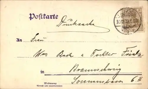 Präge Ak Glückwunsch Neujahr, Jahreszahl 1904