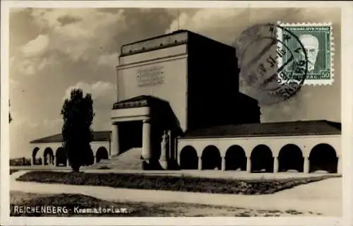 Ak Liberec Reichenberg in Böhmen, Krematorium