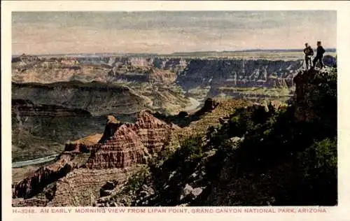 Ak Grand Canyon Arizona USA, Ein Blick am frühen Morgen vom Lipan Point