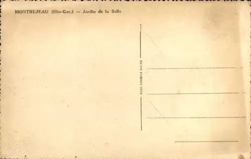 Ak Montrejeau Haute Garonne, Jardin de la Salle