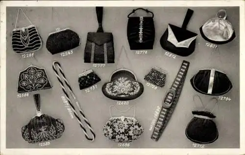 Ak Leipziger Messe, Damenmode, Gesellschaftstaschen, Damengürtel