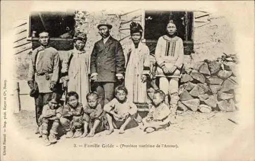 Ak Asien, Familie Golde, Gruppenbild, Asiatische Tracht