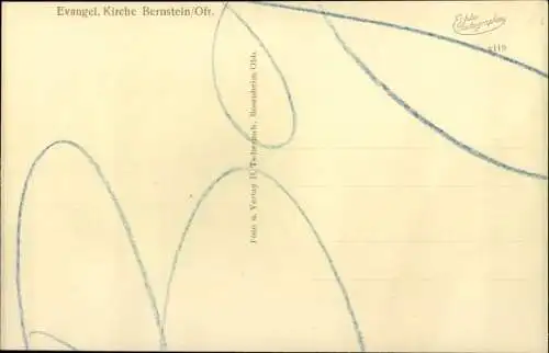 Ak Bernstein Schwarzenbach am Wald in Oberfranken, Durchblick zur Kirche