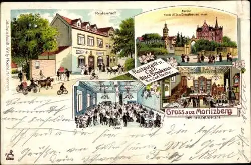 Litho Moritzberg Hildesheim in Niedersachsen, Restaurant Altes Brauhaus, Innenansicht