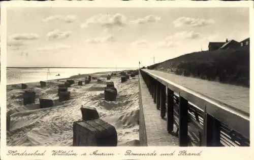 Ak Wittdün auf Amrum Nordfriesland, Promenade, Strand