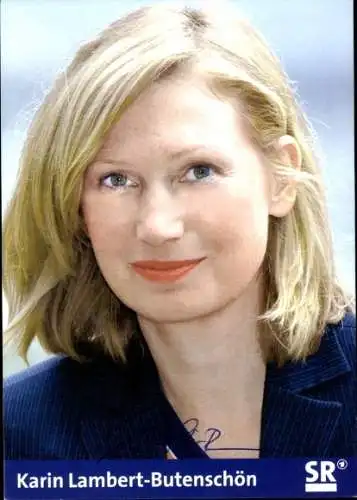 Ak Schauspielerin Karin Lambert-Butenschön, Portrait, Autogramm, SR1