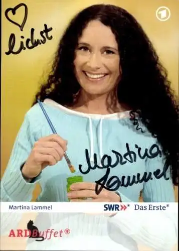 Ak Schauspielerin Martina Lammel, Portrait, Autogramm, ARD Buffet