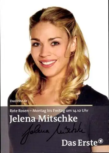 Ak Schauspielerin Jelena Mitschke, Portrait, Autogramm, Rote Rosen, ARD