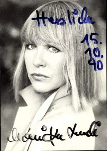 Ak Schauspielerin Monika Lundi, Portrait, Autogramm