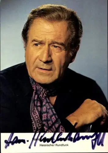 Ak Schauspieler Hans Joachim Kulenkampff, Portrait, Autogramm, Hessischer Rundfunk