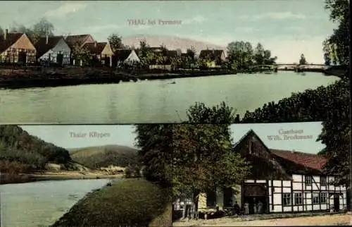 Ak Thal Bad Pyrmont in Niedersachsen, Thaler Klippen, Gasthaus Wilh. Brockmann
