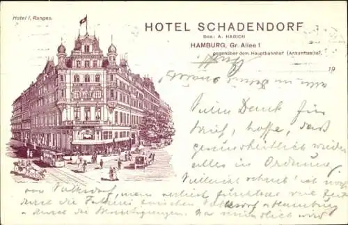 Litho Hamburg Altona, Hotel Schadendorf, Große Allee 1