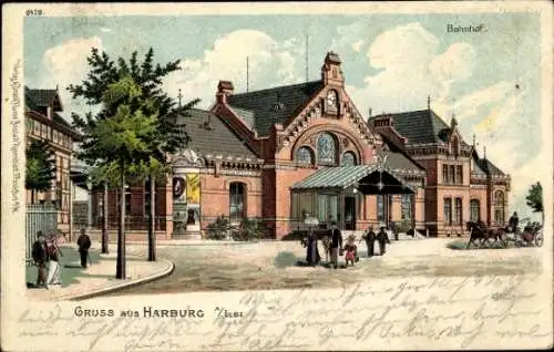 Litho Hamburg Harburg, Bahnhof