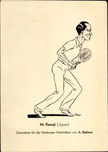 Künstler Ak Stahmer, A., Tennisspieler M. Kawaji, Hamburger Nachrichten, Meisterschaft 1931