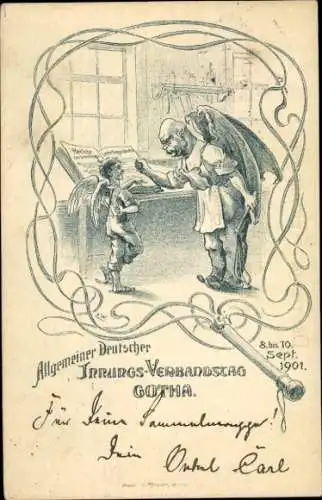 Passepartout Künstler Litho Gotha in Thüringen, Allgemeiner Deutscher Innungs-Verbandstag 1901