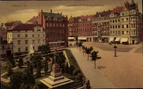 Ak Löbau in der Oberlausitz Sachsen, Königsplatz, Bismarckdenkmal