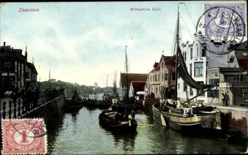 Ak Zaandam Nordholland, Wilhelmina Sluis, Schiff