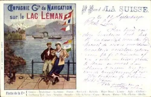 Litho General Navigation Company auf dem Genfersee