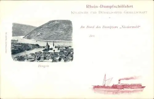 Ak Bingen am Rhein, Dampfer Niederwald, Rhein Dampfschifffahrt