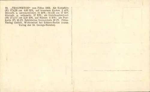 Jugendstil Künstler Ak Fidus, Traumwege, Kohledruck, Nr. 18