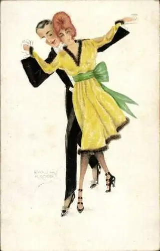 Künstler Ak Kropp, Tanzendes Paar