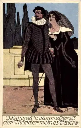 Künstler Ak Opernszene aus Don Juan, Donna Anna, Don Ottavio, Der Mörder meines Vaters