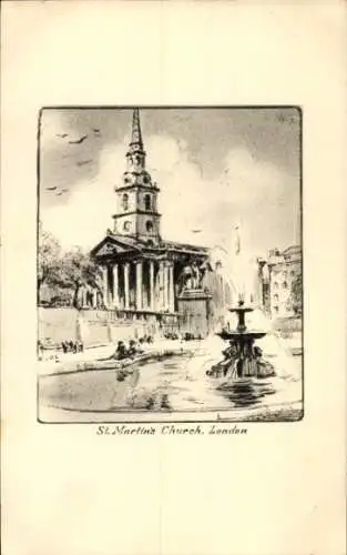 Ak London City England, St. Martin's Church
