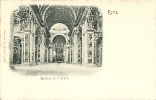 Ak Roma Rom Lazio Italien, San Pietro Basilika, Inneres