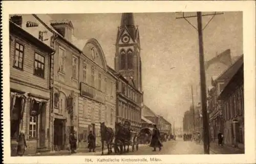 Ak Jelgava Mitau Lettland, Katholische Kirchenstraße