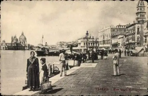 Ak Venezia Venedig Veneto, Riva degli Schiavoni