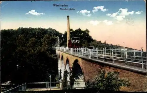 Ak Wiesbaden in Hessen, Neroberg, Nerobergbahn, Brücke