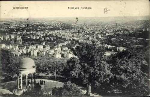 Ak Wiesbaden in Hessen, Blick vom Neroberg, Gesamtansicht