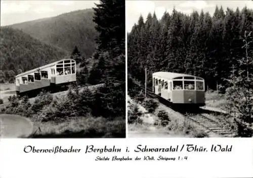 Ak Schwarzatal in Thüringen, Oberweißbacher Bergbahn