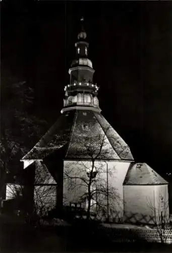 Ak Seiffen im Erzgebirge, Rundkirche, Weihnachtszeit