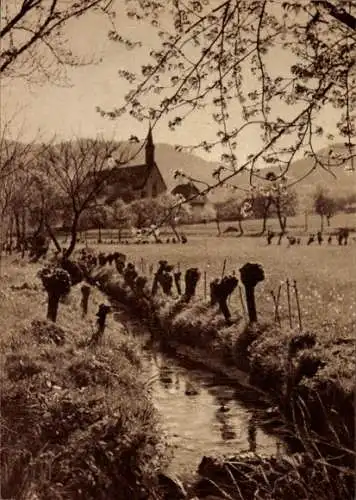 Ak Weingarten, Blick auf die Kapelle, Landschaft