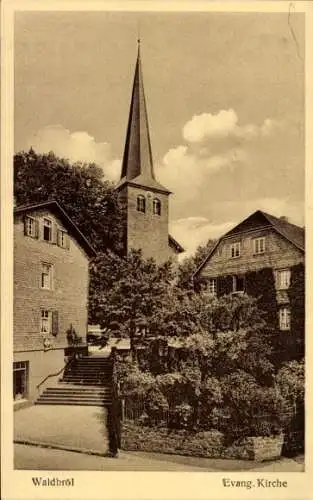 Ak Waldbröl im Oberbergischen Land, evangelische Kirche