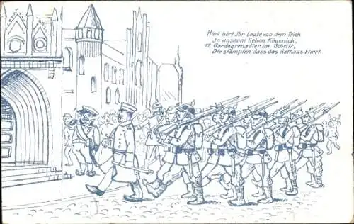 Ak Berlin Köpenick, 12. Gardegrenadiere, Rathaus