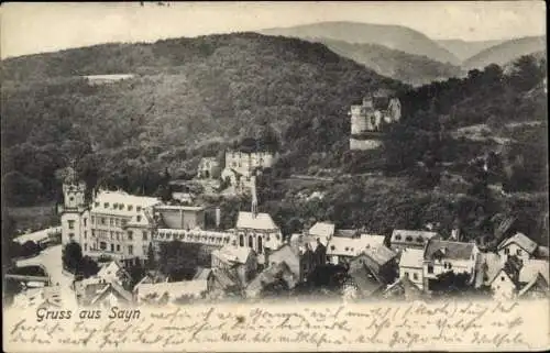 Ak Sayn Bendorf am Rhein, Teilansicht