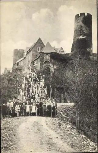 Ak Alken an der Mosel, Burg Thurant, Moosmannzug