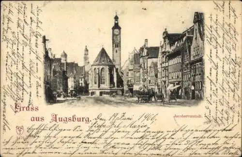 Ak Augsburg in Schwaben, Jacobervorstadt, Kirche