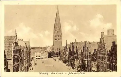 Ak Lüneburg in Niedersachsen, am Sande, Johanniskirche