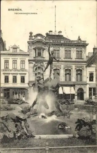 Ak Hansestadt Bremen, Teichmannbrunnen